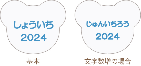 基本文字数と文字数増の例